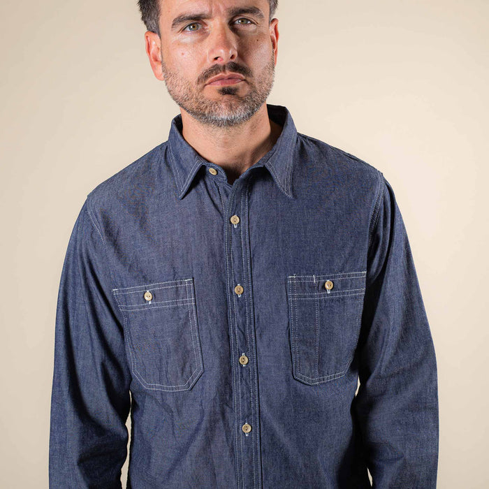 BWS-07 SERVICEMAN SHIRT 5 oz. dark indigo chambray