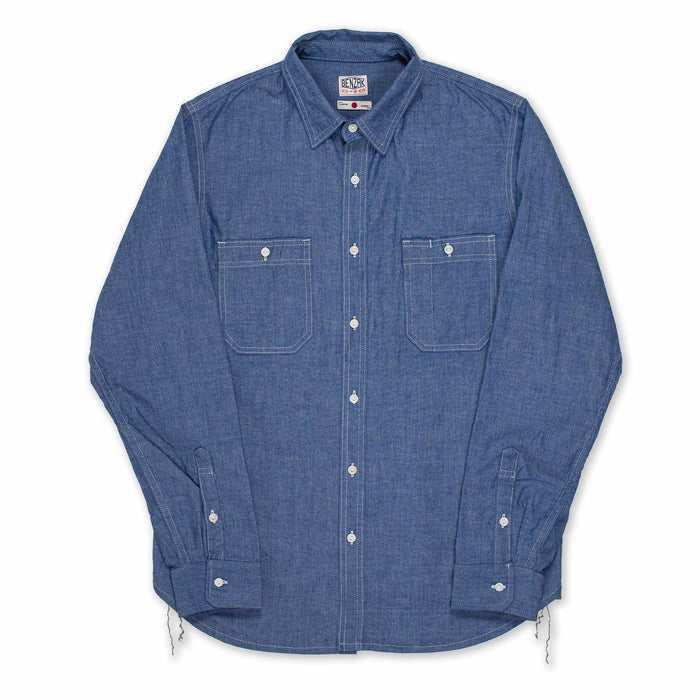 BWS-07 SERVICEMAN SHIRT 5 oz. mid indigo chambray