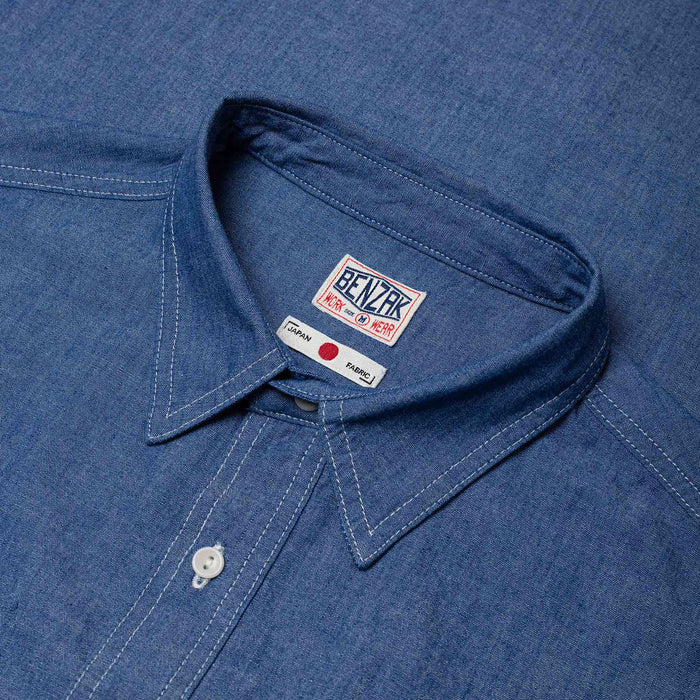 BWS-07 SERVICEMAN SHIRT 5 oz. mid indigo chambray