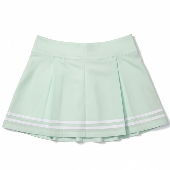 CALIA Truelight golf skirt in mint Ceylon green, women's size 8, with pleated design and 15-inch length.