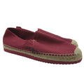 Michael Kors women's red burgundy canvas espadrille slip-on loafers, size 9M, showcasing comfortable flat footwear style.