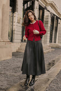 Petite Studio's Carmina Wool Cardigan in Red