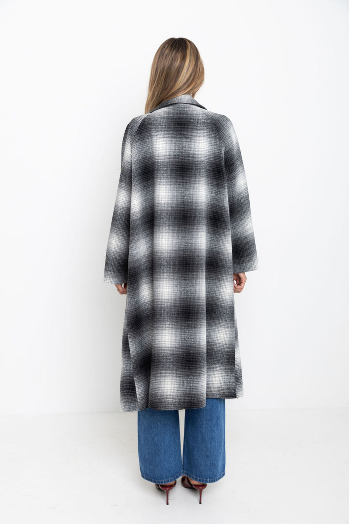 Carter Longline Coat  - Black and White - The Self Styler