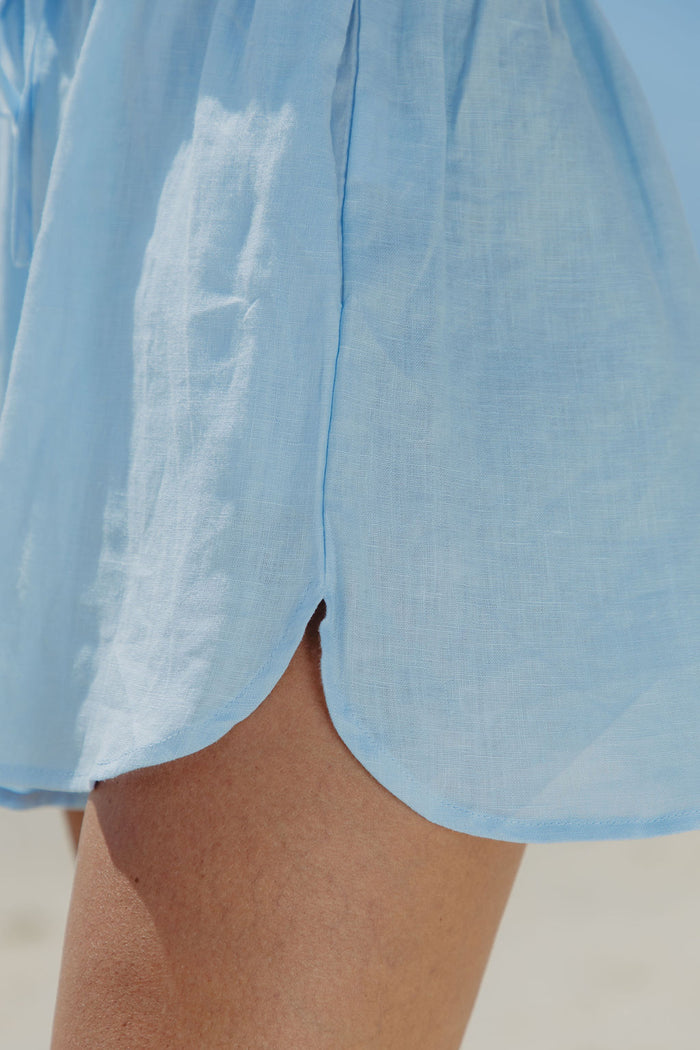 Charlie Linen Shorts - Blue - The Self Styler
