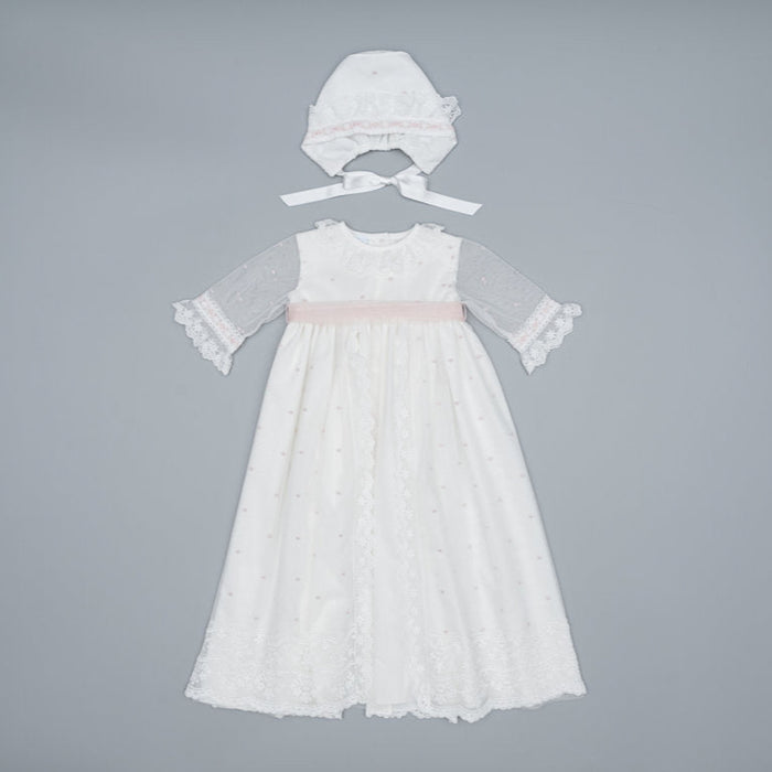 Christening Gown Pale Pink- 2pc