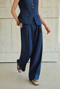 Petite Studio's Circe Cotton Pants in Blue