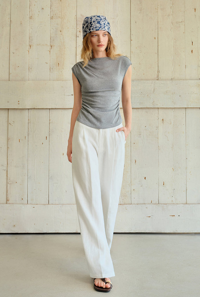 Petite Studio's Circe Linen Pants in Ivory