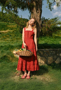 Petite Studio's Clarabel Cotton Midi Dress in Red