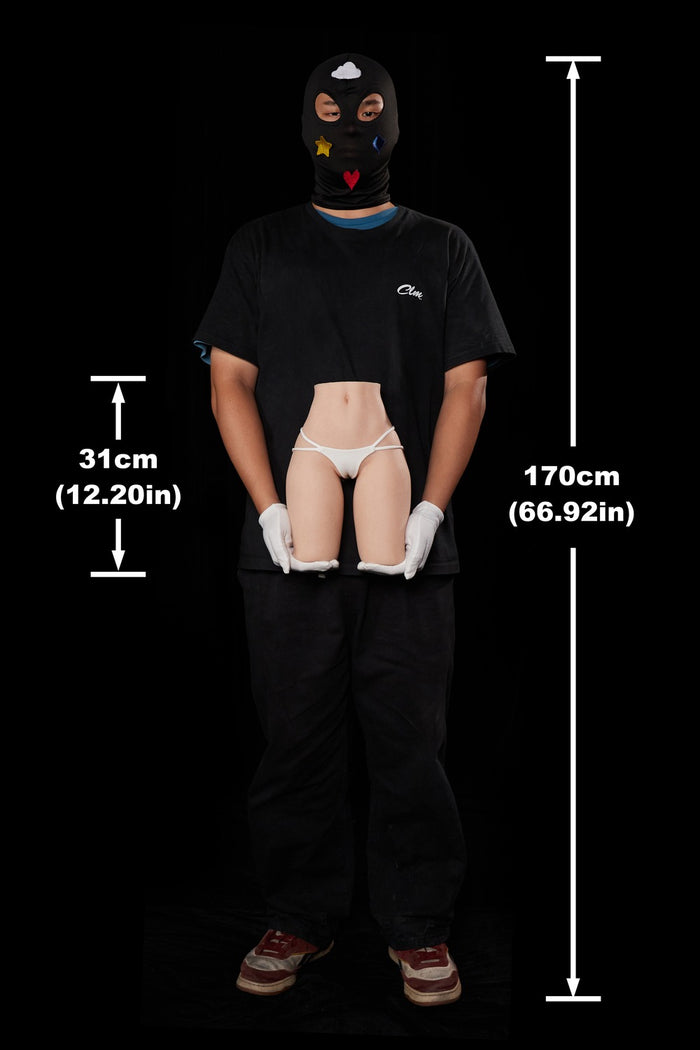⭐️CLM Pro⭐️ 31cm/1ft0 Real Skin Texture Silicone Butt Torso Sex Doll - PW-L31