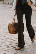 Petite Studio's Cody Curdoroy Flared Pants in Brown