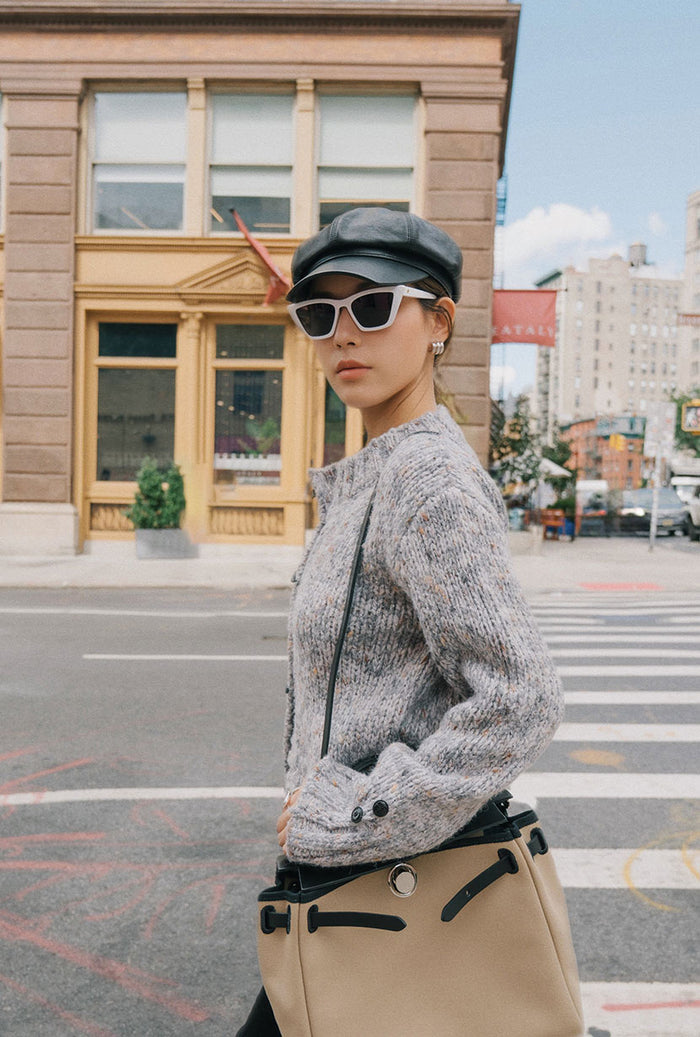 Petite Studio's Colt Wool Cardigan in Grey