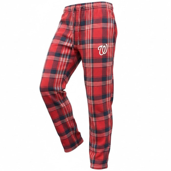 MLB Concepts Sport Washington Nationals plaid men's pajama pants in size 2XL, featuring a relaxed fit and team logo design.