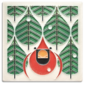 Coniferous Cardinal – 6x6 art tile