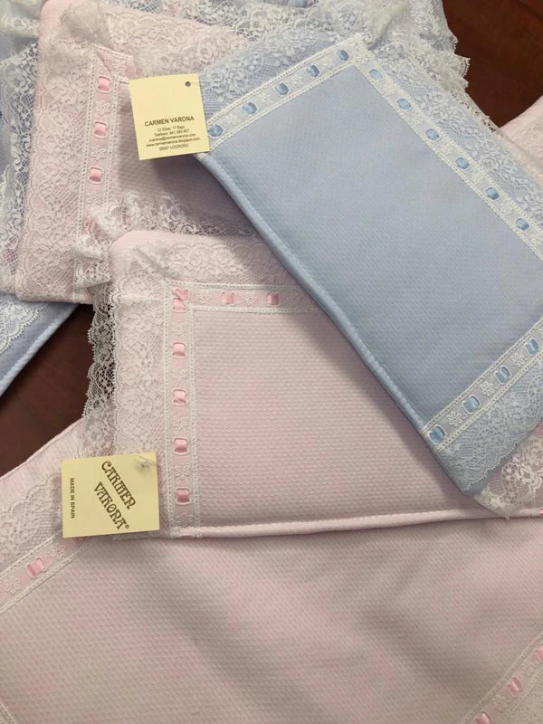 Crib Set Lace- Liner, pillow and blanket