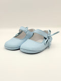Crib Shoe Mary Jane Bow Baby Blue