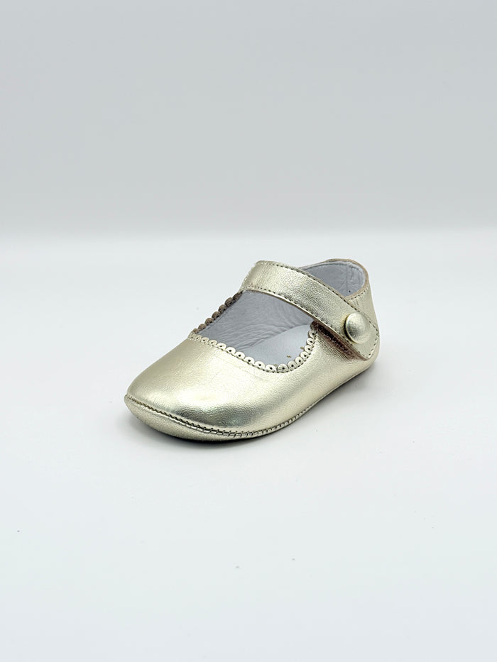 Crib Shoe Mary Jane Button Gold