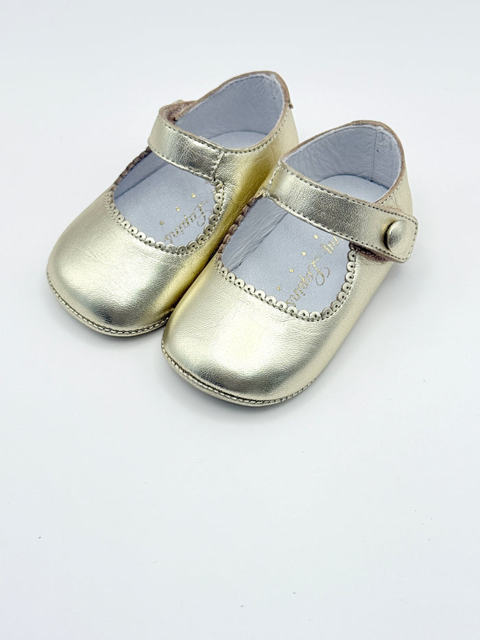 Crib Shoe Mary Jane Button Gold