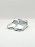 Crib Shoe Mary Jane Button Silver