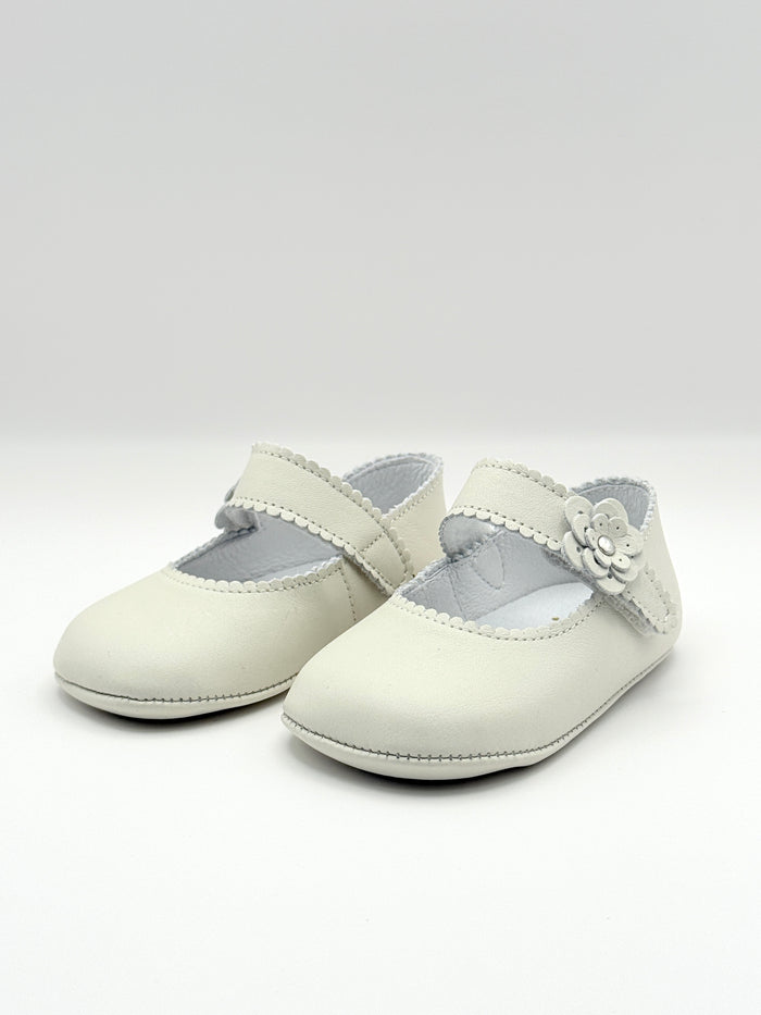 Crib Shoe Mary Jane Flor Ivory