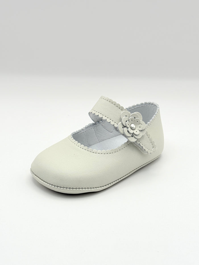 Crib Shoe Mary Jane Flor Ivory