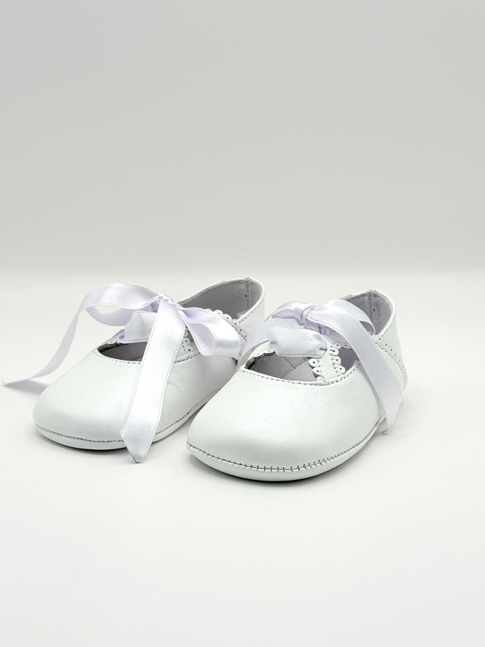 Crib Shoe Mary Jane Silk White