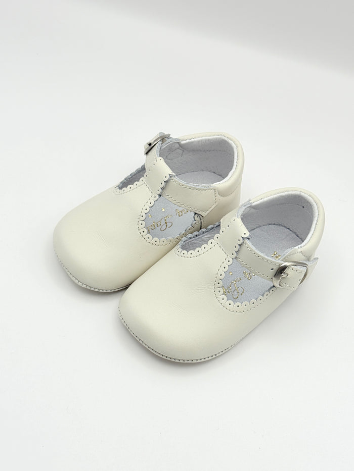 Crib Shoe T-Strap Napa Ivory