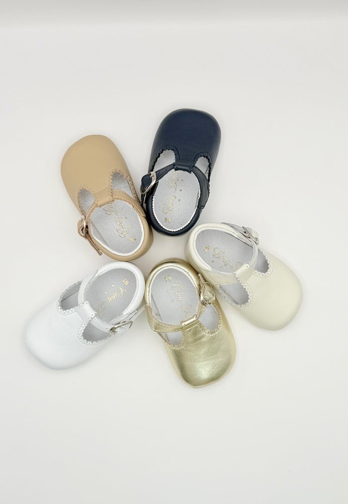 Crib Shoe T-Strap Napa Ivory