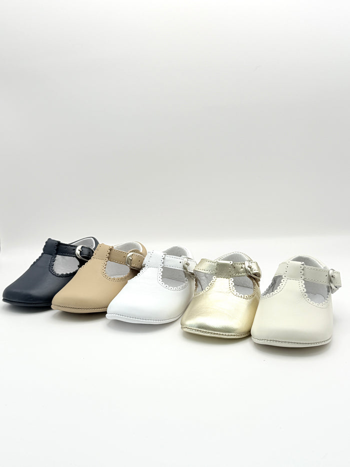 Crib Shoe T-Strap Napa Ivory