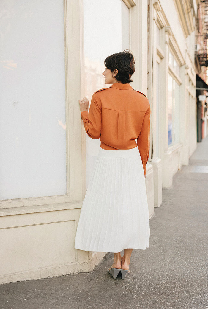 Petite Studio's Czar Bamboo Knit Skirt in Ivory