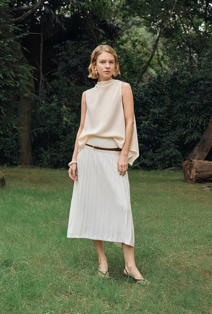 Petite Studio's Czar Bamboo Knit Skirt in Ivory