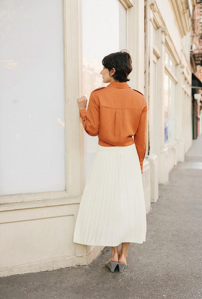 Petite Studio's Dana Linen Shirt Jacket in Ginger