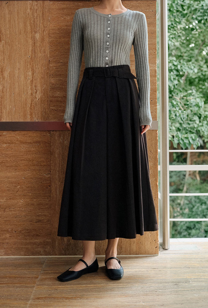 Petite Studio's Darby Wide-Leg Cotton Pants in Black