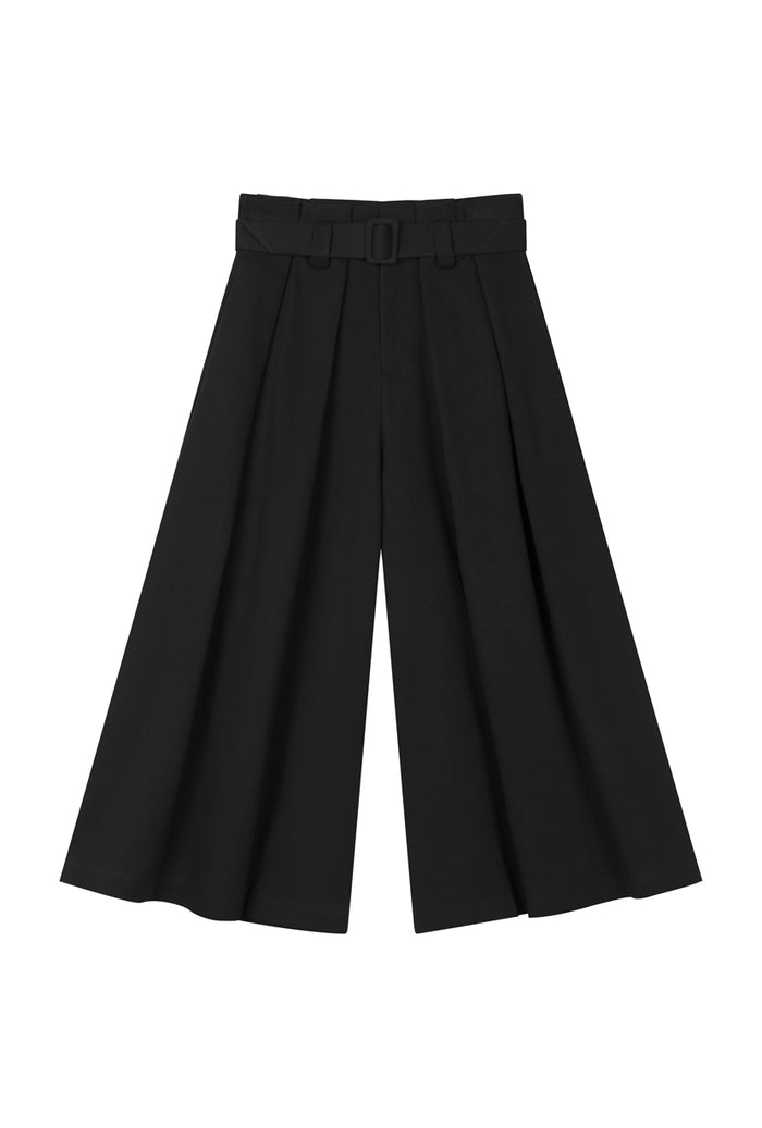 Petite Studio's Darby Wide-Leg Cotton Pants in Black