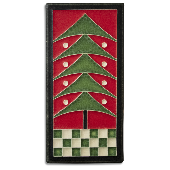 Dard Hunter Christmas Tree 4x8 art tile by Motawi.