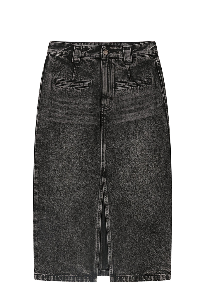 Petite Studio's Debbie Denim Pencil Skirt in Black