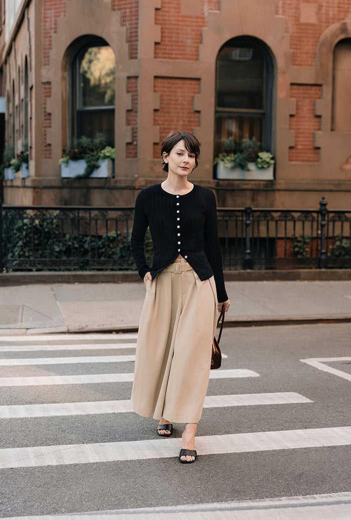 Petite Studio's Delsie Cotton Knit Top in Black