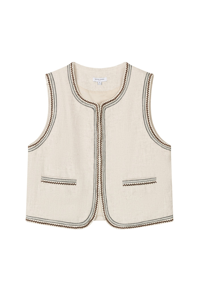 Petite Studio's Dexter Ramie Vest in Beige