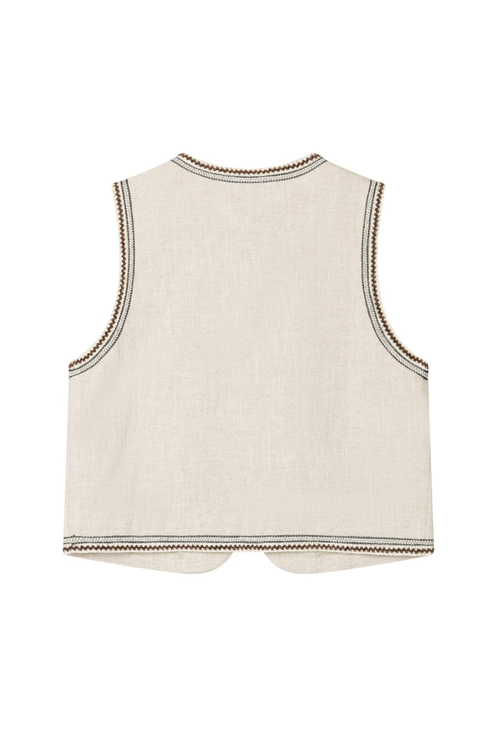 Petite Studio's Dexter Ramie Vest in Beige