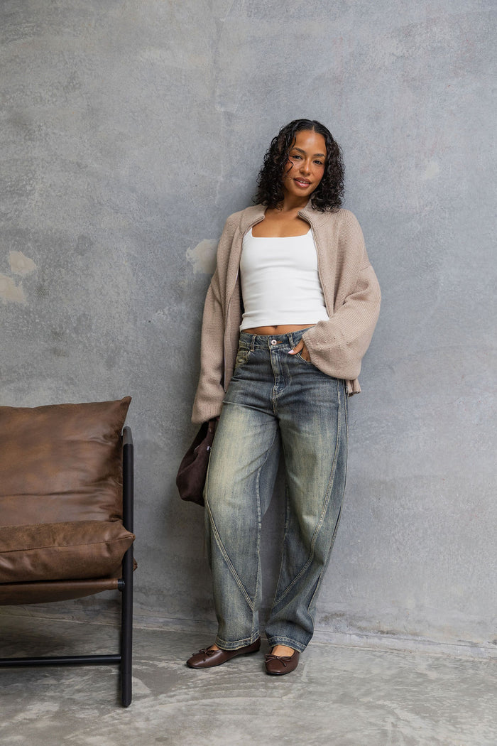 Dion Barrel Denim Jeans - Acid Wash