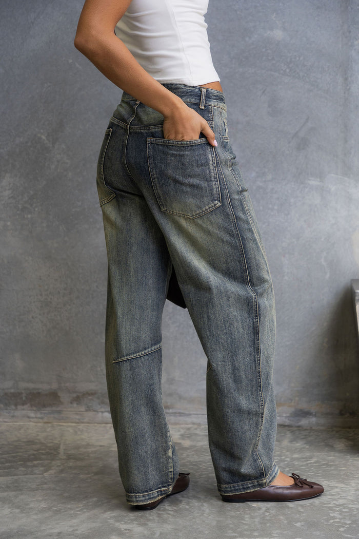Dion Barrel Denim Jeans - Acid Wash