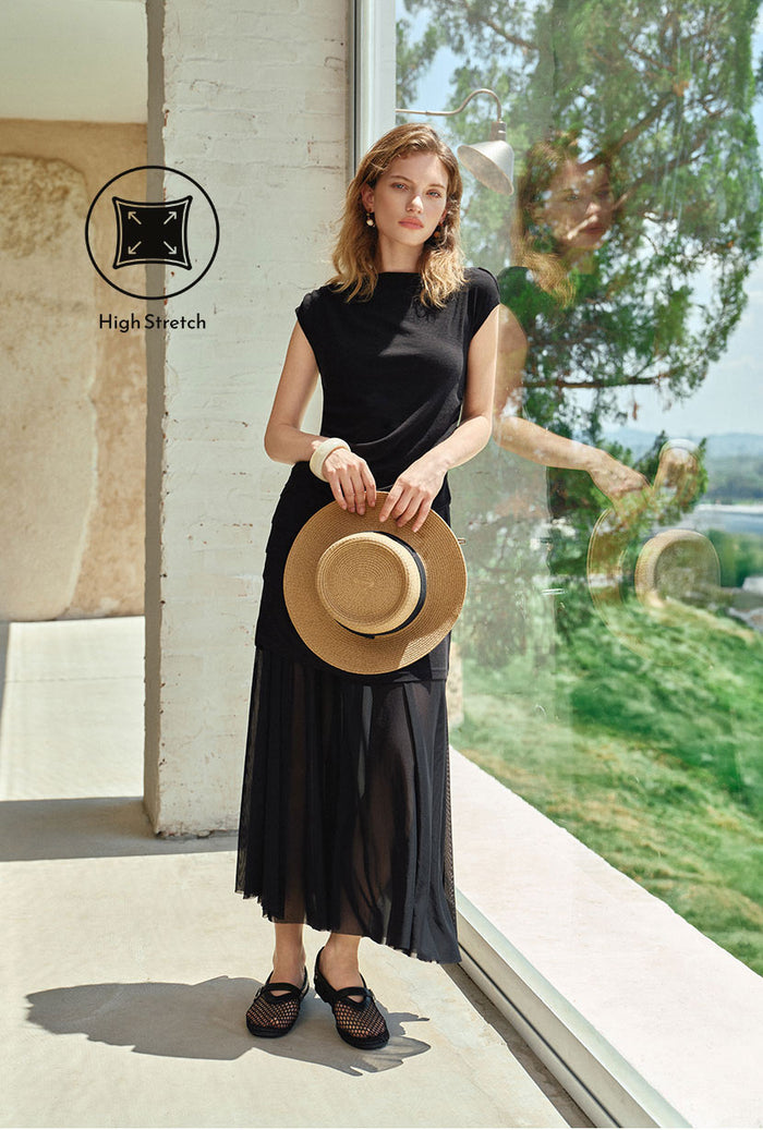 Petite Studio's Dolly Jersey Cotton Skirt in Black