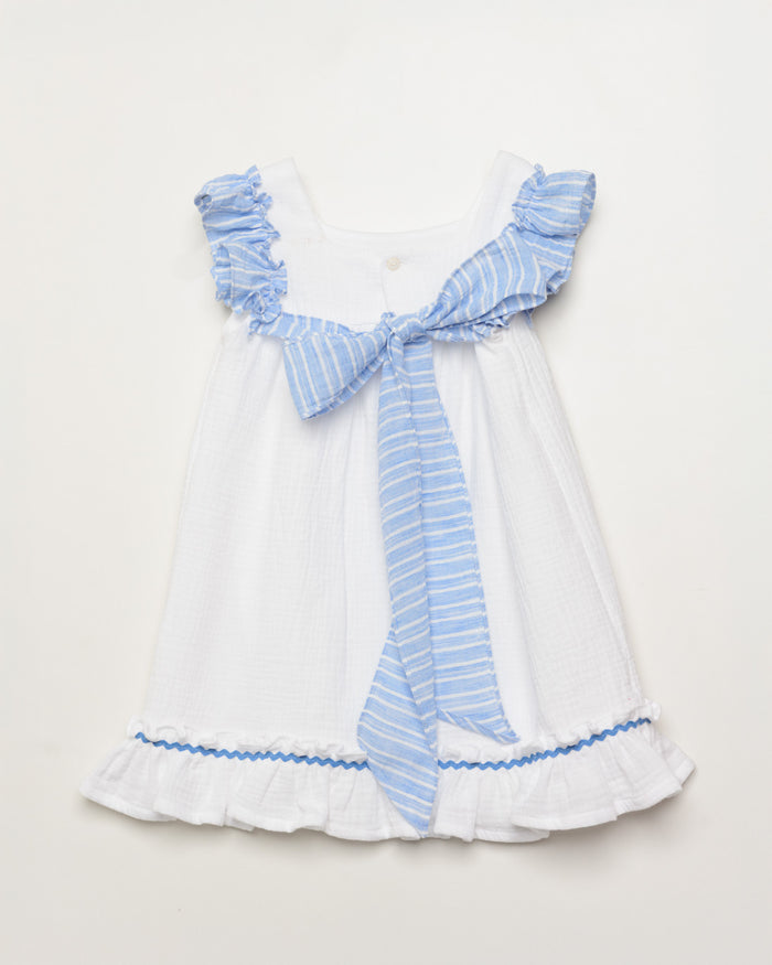 Dress 'Blue Stripes' White