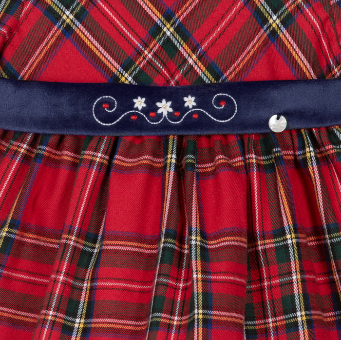 Dress 'Red Tartan' Embroidery