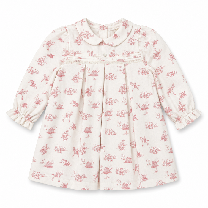 Dress 'Toile de Jouy' Burgundy
