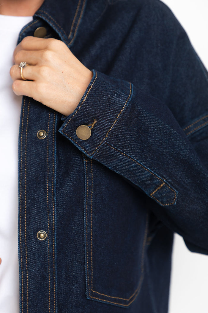 Duke Oversized Denim Shirt - Dark Indigo