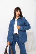 Duke Oversized Denim Shirt - Mid Wash Blue