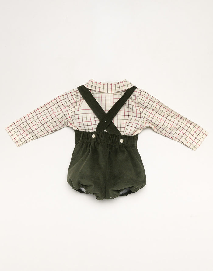 Dungaree Set 'Cuadros Granate'