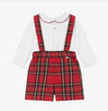 Dungaree Set 'Red Tartan' Burgundy