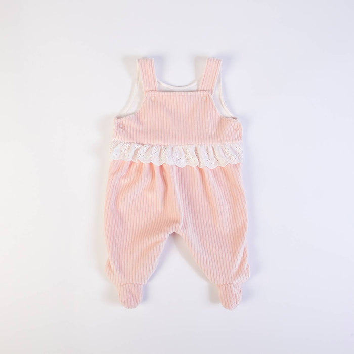 Dungaree Set Rib Pink