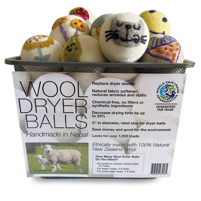 Eco Wool Dryer Ball: Cat w/Scarf